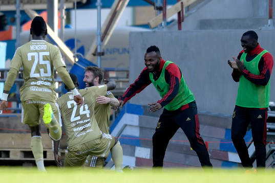 Östersunds Andrew Stadler jublar