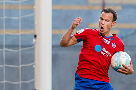 Helsingborgs Anton Wede jublar