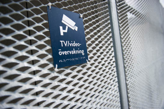 En skylt som visar att området kameraövervakas