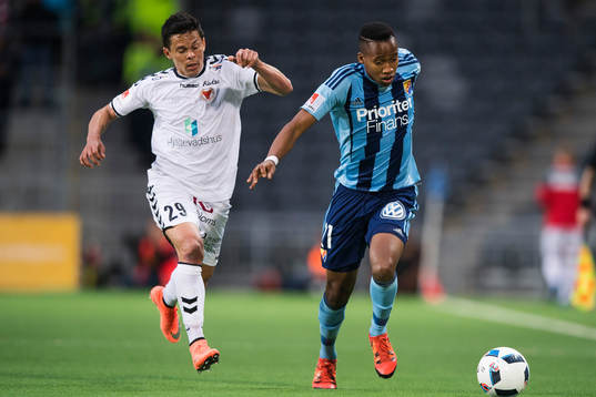 Kalmars Romário Pereira Sipião och Djurgårdens Mihlali