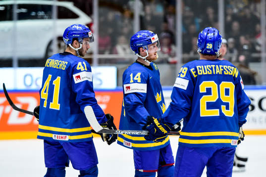 Sveriges Alexander Wennberg, Gustav Nyquist och Erik