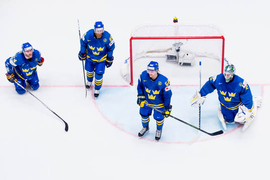 Sveriges Mattias Ekholm, Linus Klasen, Anton Lindholm och