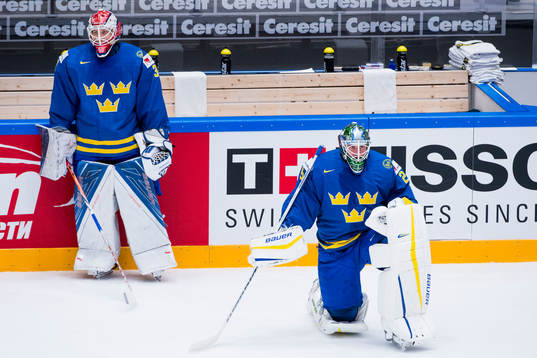 Sveriges målvakt Viktor Fasth och målvakt Jacob Markström
