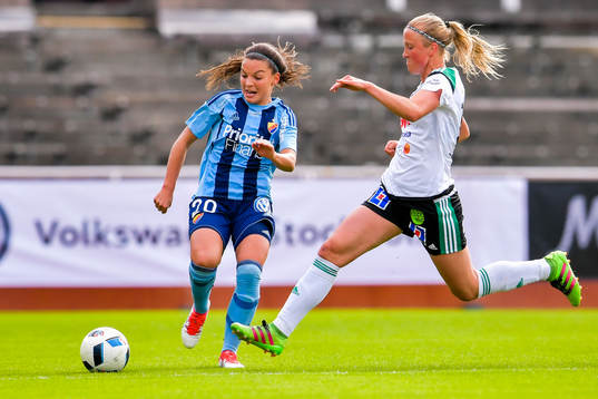 Djurgårdens Johanna Rytting Kaneryd och Mallbackens Zoe