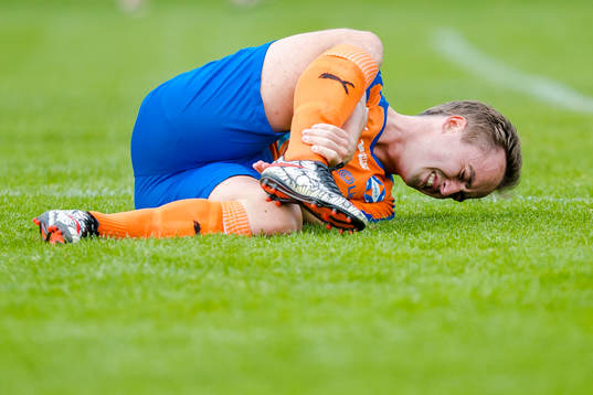 Vejbys Andreas Möller grimaserar