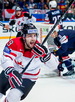 Kanadas Derick Brassard jublar