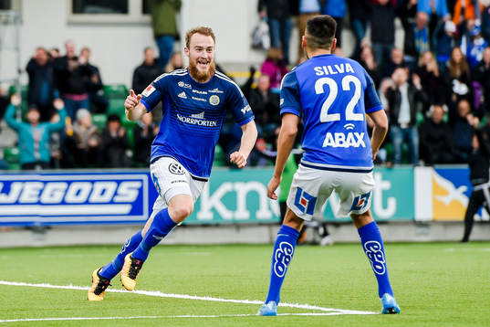 Sundsvalls Runar Sigurjonsson och Stefan Silva jublar