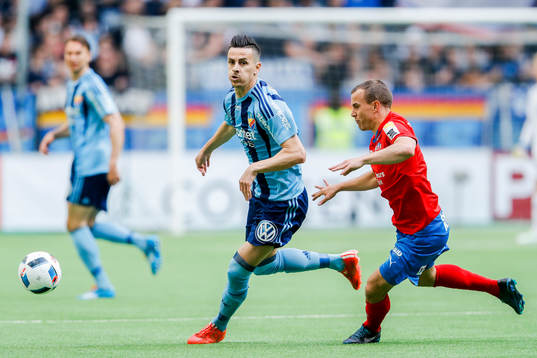 Djurgårdens Haris Radetinac och Helsingborgs Carl Wede