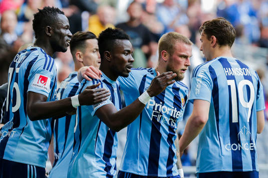 Djurgårdens Omar Colley , Sam Johnson, Marcus Hansson  och