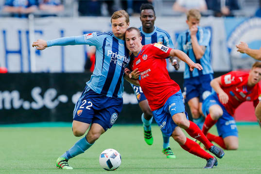 Djurgårdens Jesper Karlström och Helsingborgs Carl Wede