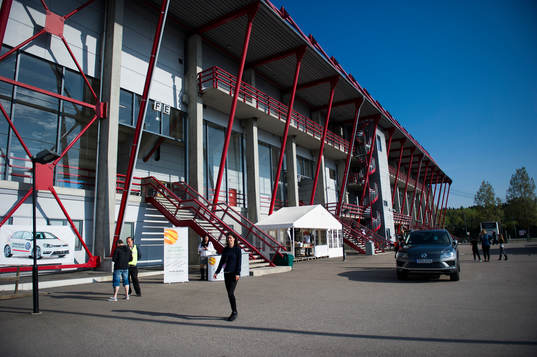 Exteriör av Södertälje Fotbollsarena