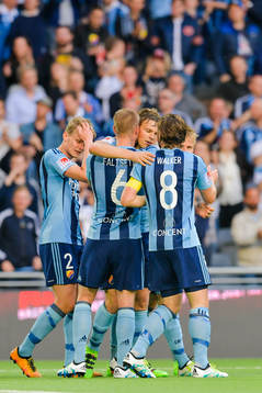 Djurgårdens Tim Björkström jublar