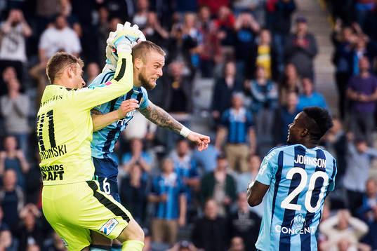 Helsingborgs målvakt Tomer Chencinski och Djurgårdens