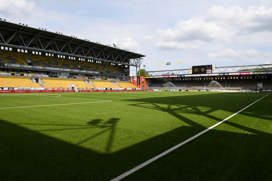 Interiör på Borås arena innan fotbollsmatchen i