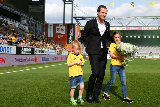 Elfsborgs Daniel Mobaeck med barnen