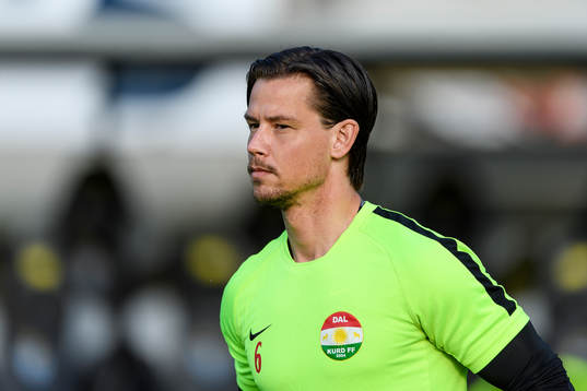 Dalkurds Dusan Djuric före fotbollsmatchen i Superettan