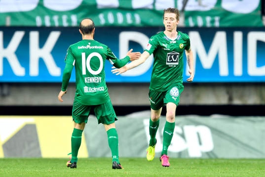 Hammarbys Kennedy Bakircioglu och Birkir Már Saevarsson
