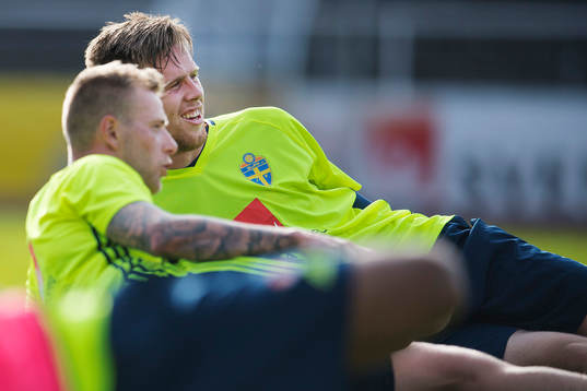 Sveriges John Guidetti och Pontus Jansson