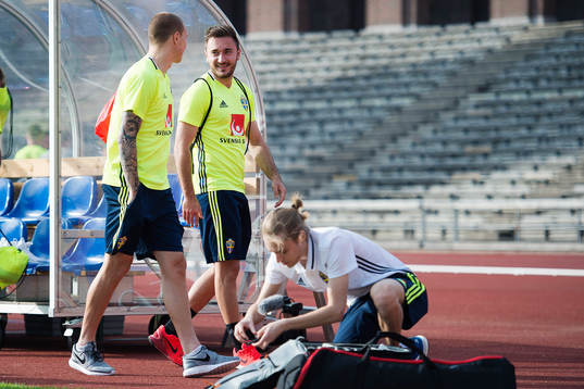 Sveriges Victor Nilsson Lindelöf och Muamer Tanković