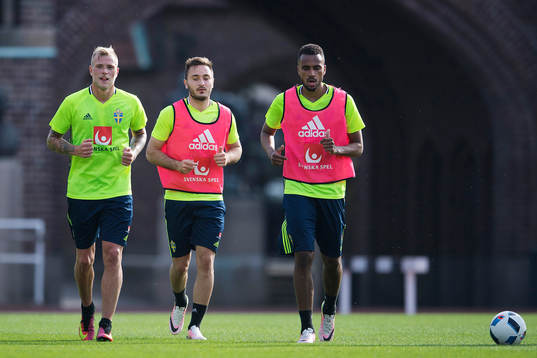 Sveriges John Guidetti, Muamer Tankovic och Isaac Kiese
