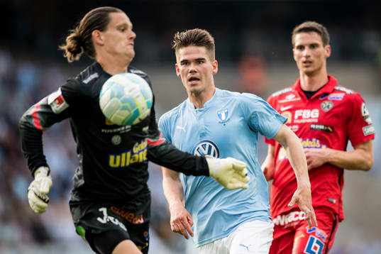 Falkenbergs målvakt Otto Martler och Malmö FFs Vidar Örn