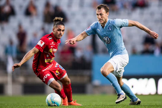 Malmö FFs Magnus Wolff Eikrem och Falkenbergs Alexander