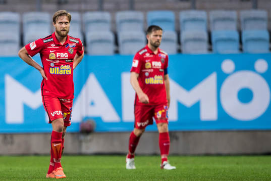 Falkenbergs Akseli Pelvas och David Svensson deppar