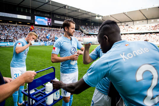 Malmö FFs Franz Brorsson, Kari Arnason och Pa Konate