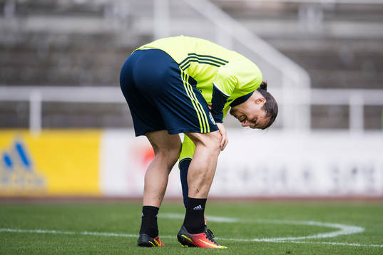 Zlatan Ibrahimovic tar sig om foten