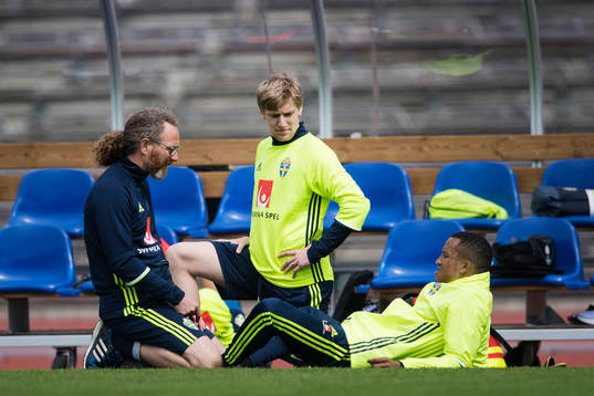 Martin Olsson och Emil Forsberg får behandling av