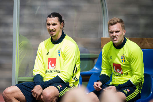 Zlatan Ibrahimovic och Sebastian Larsson