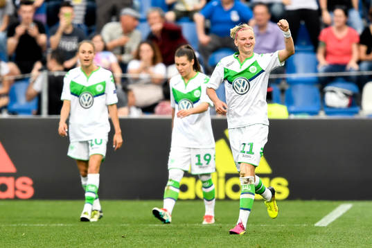 Wolfsburgs Alexandra Popp jublar