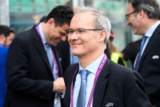 Giorgio Marchetti, tävlingsledare UEFA, innan finalen i