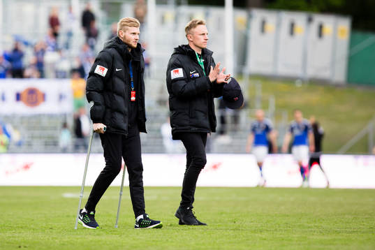 Jönköpings skadade spelare målvakt Anton Cajtoft och