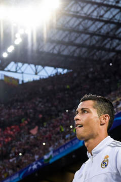 Real Madrids Cristiano Ronaldo gör entré