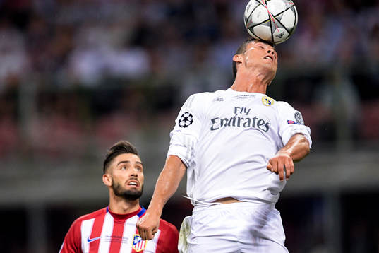 Real Madrids Cristiano Ronaldo och Atletico Madrids Yannick