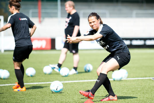 under Rosengårds Sara Björk Gunnarsdottir en träning
