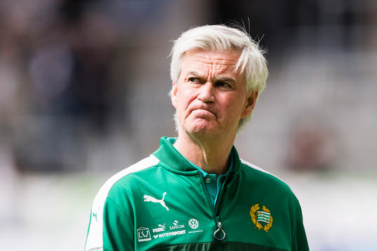 Hammarbys tränare Nanne Bergstrand innan fotbollsmatchen i