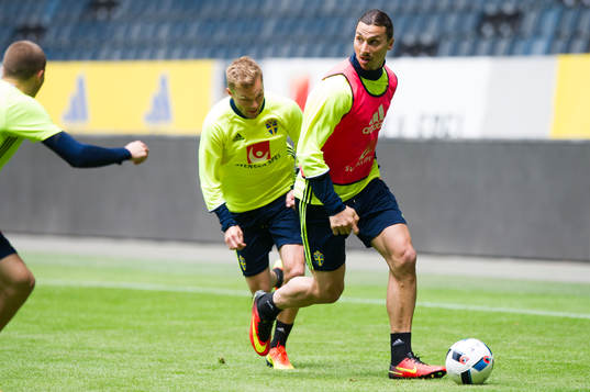 Zlatan Ibrahimovic och Sebastian Larsson