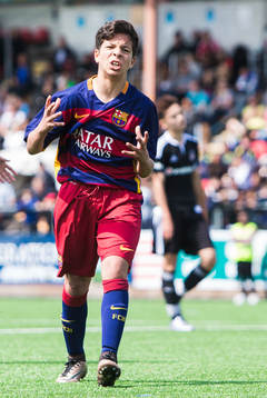 Barcelona Haitam Abaida reagerar