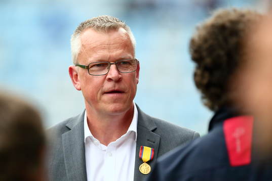 Norrköpings tränare Jan Andersson med hedersmedalj som