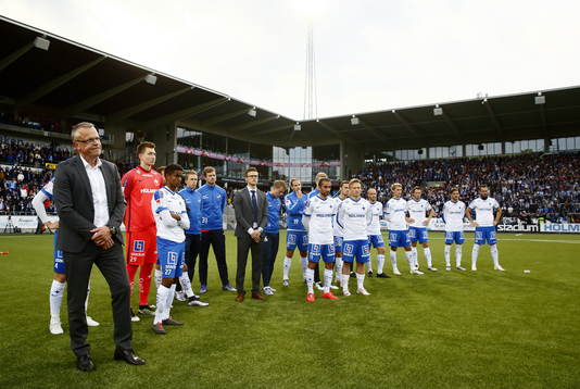Norrköpings tränare Jan Andersson med spelarna