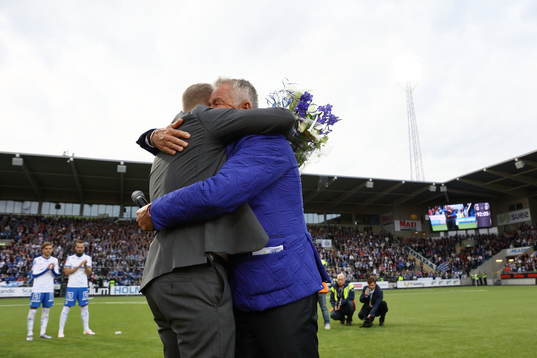 Norrköpings klubbordförande Peter Hunt och tränare Jan