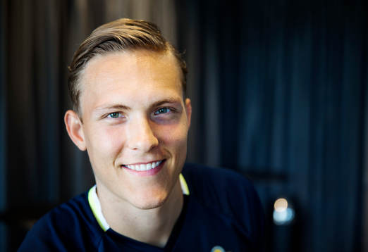 Svenska fotbollslandslagets Ludwig Augustinsosn