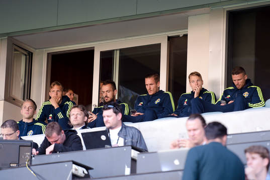 Sveriges Emil Kujovic, Oscar Lewicki, Marcus Berg på