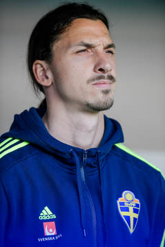 Sveriges Zlatan Ibrahimovic före fotbollslandskampen
