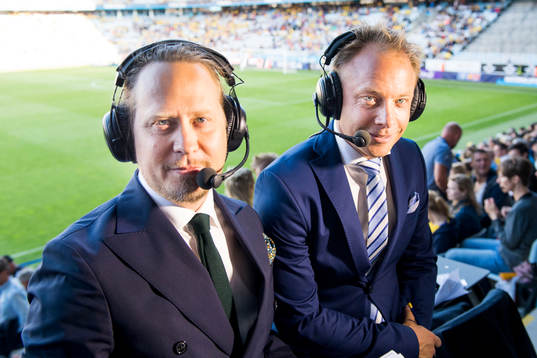 TV4s kommentatorer Jesper Hussfelt och Anders Andersson
