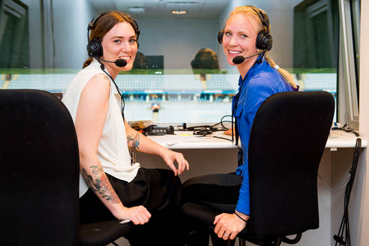 Radiosportens Susanna Andrén och Johanna Frisk