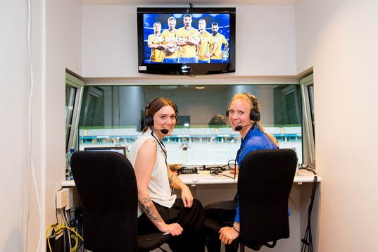 Radiosportens Susanna Andrén och Johanna Frisk