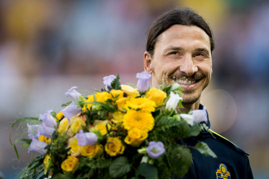 Sveriges Zlatan Ibrahimovic hyllas i halvtid